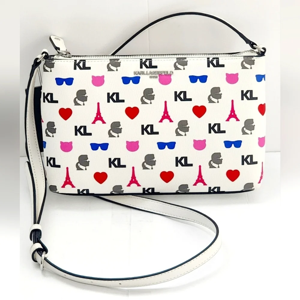 Karl Lagerfeld Paris Adele Multi-Color Logo Women's Crossbody Purse